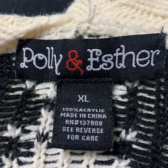 POLLY & ESTHER Chunky Cardigan Sweater Aztec Tribal XL - Picture 3 of 3